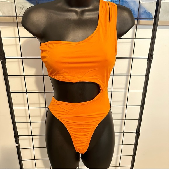 Women’s Orange 2-Piece Bodysuit Multi Color Design Leggings Pants - Picture 10 of 17